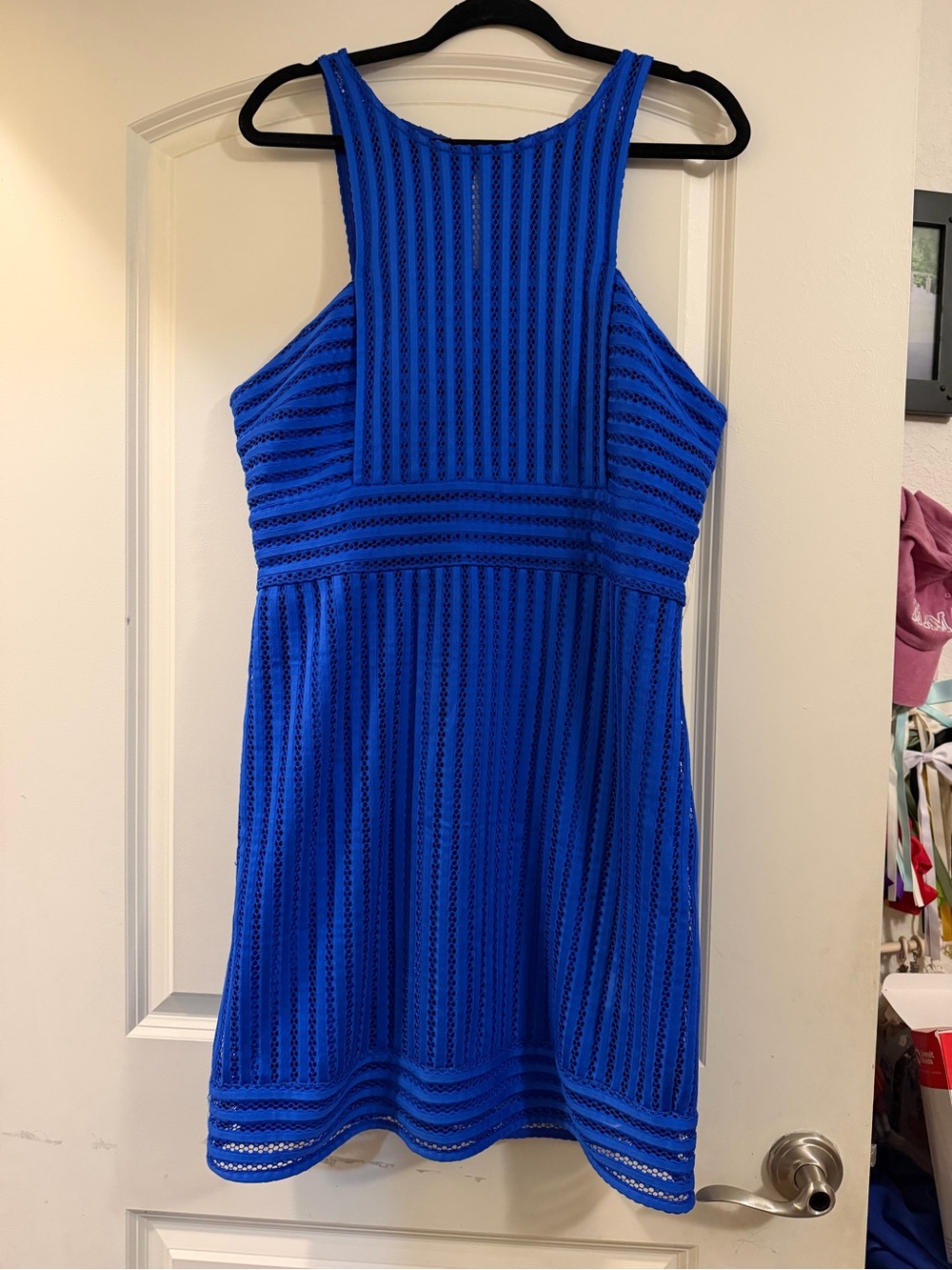 Lilly Pulitzer Electric Blue Striped Lace Mini Dress